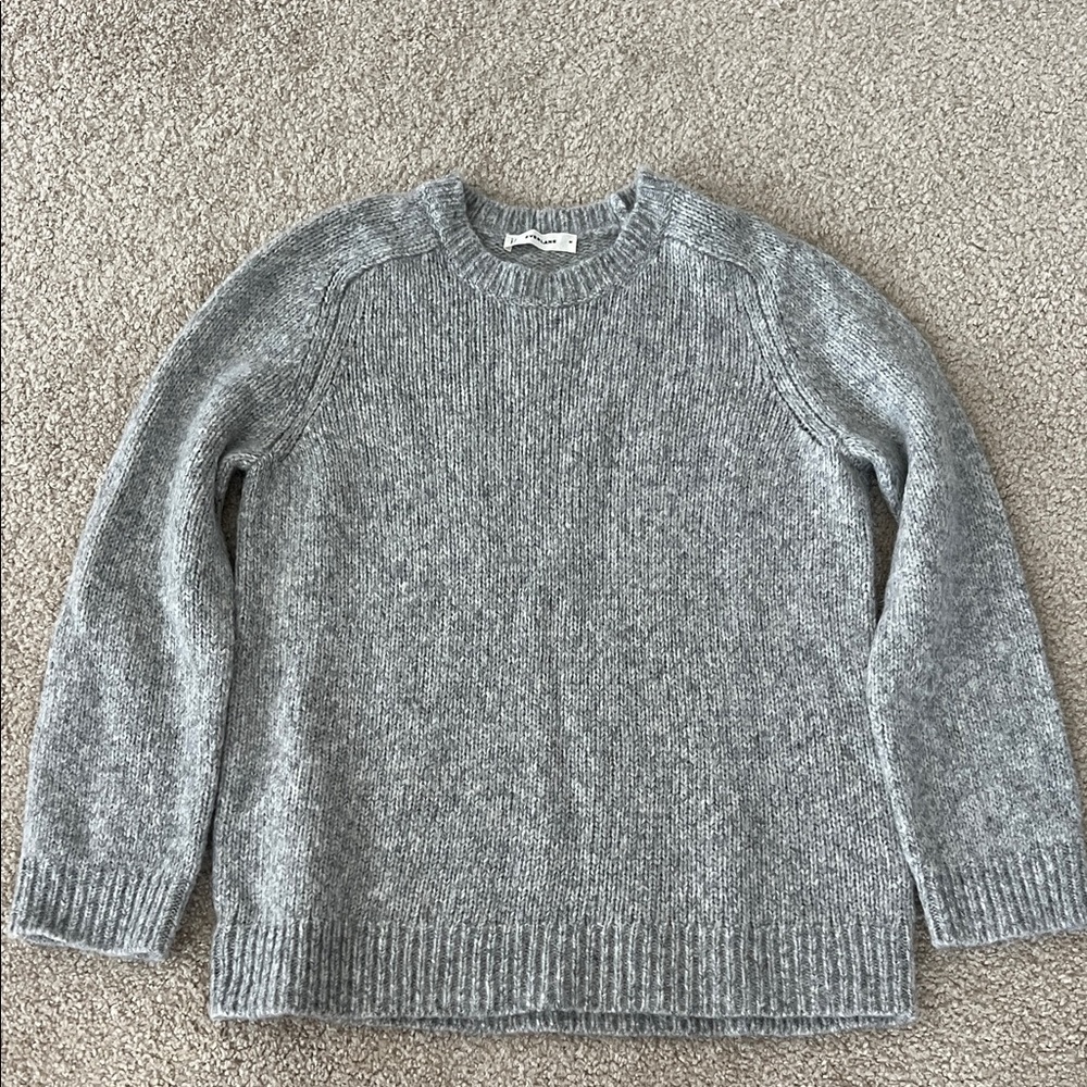 Everlane Light Gray Ribbed Crewneck Sweater